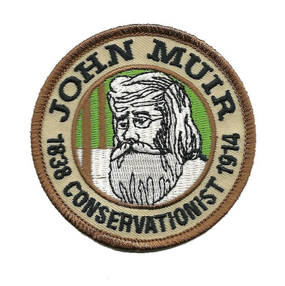 John Muir Patch - Conservationist - Muir Woods Iron On Souvenir Badge Emblem