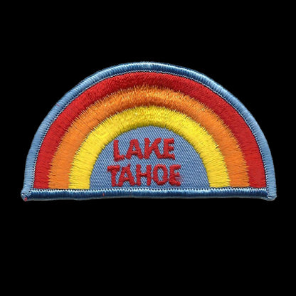 Vintage Lake Tahoe Patch - Iron On California Souvenir - Rainbow Badge Emblem