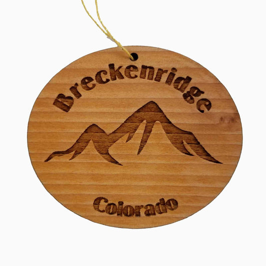 Breckenridge Ornament Handmade Wood Ornament CO Souvenir Mountains Ski Resort Colorado