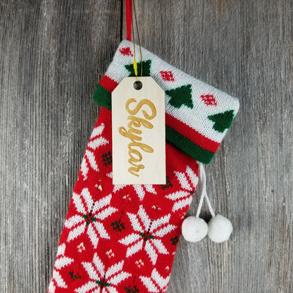 Personalized Christmas Stocking Name Tags - Wood Name Tags - Personalized Gift Tags - Christmas Rustic Country Farmhouse - Ornament