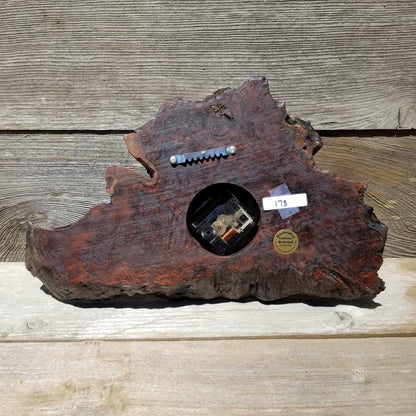 Redwood Clock Handmade Wall Hanging Rustic Wedding Gift Burl Live Edge #173 Mini