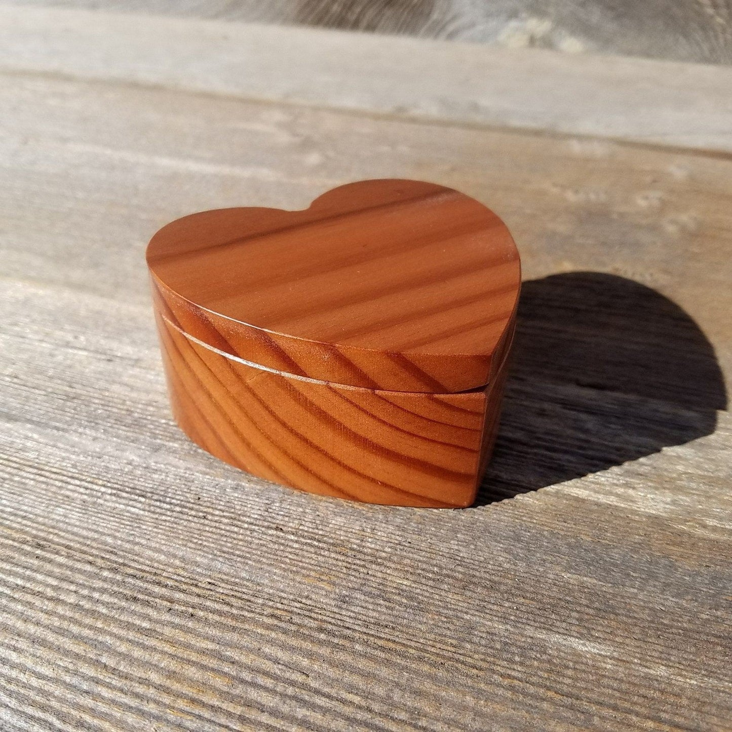 Handmade Wood Box with Redwood Heart Ring Box California Redwood #329 Engagement Ring Box Wedding Proposal