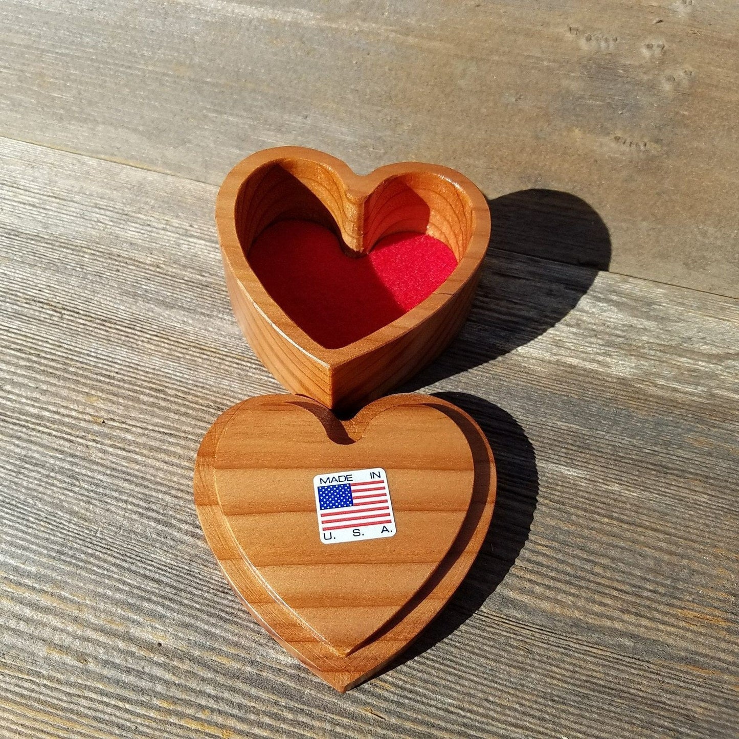 Handmade Wood Box with Redwood Heart Ring Box California Redwood #329 Engagement Ring Box Wedding Proposal