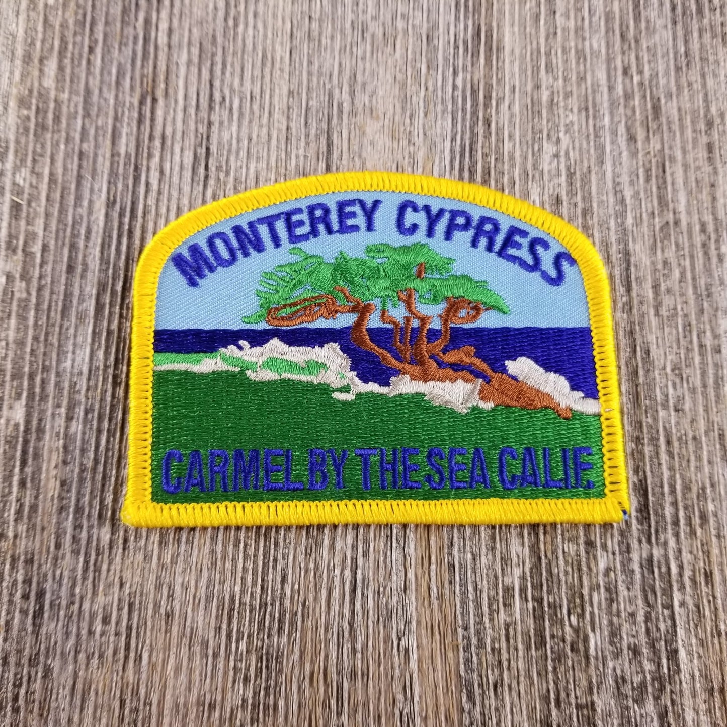 California Patch - Iron on Monterey Cypress Tree - Carmel Souvenir Badge Emblem