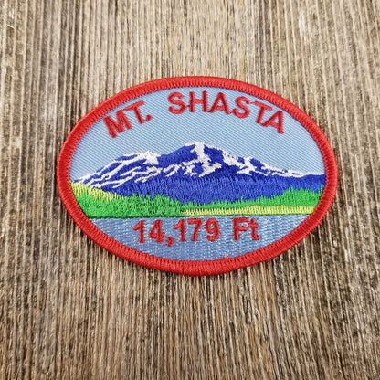 Mt Shasta Iron On Patch - California Souvenir Badge Emblem Oval