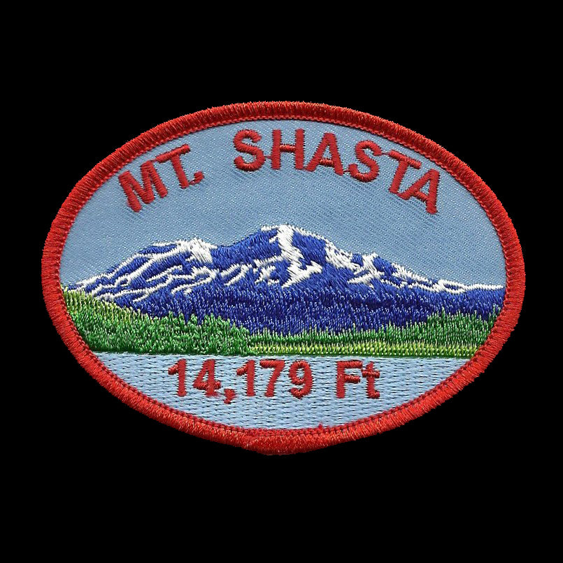 Mt Shasta Iron On Patch - California Souvenir Badge Emblem Oval