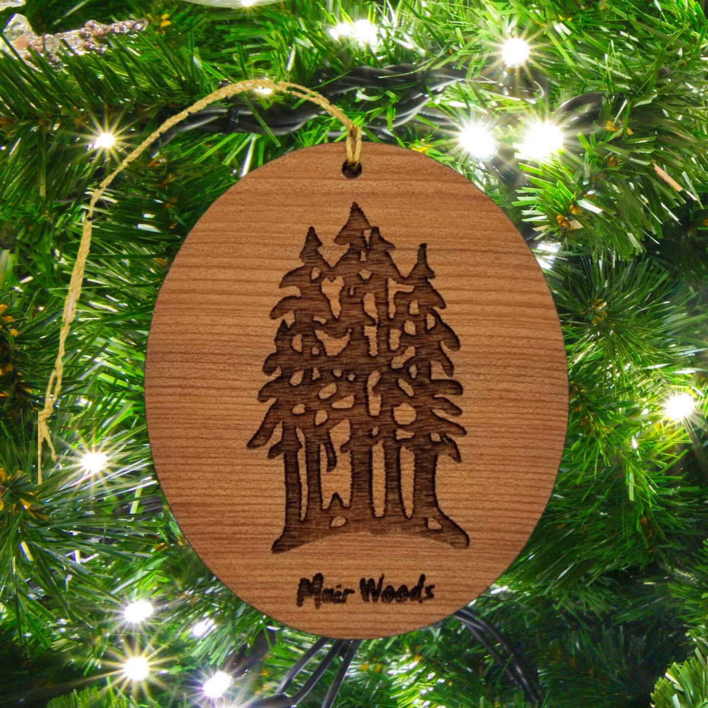 Wholesale Muir Woods Ornament - National Park Souvenir - Wood Christmas Ornament