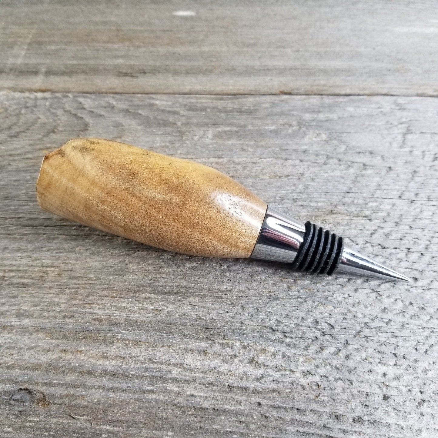 Wine Stopper Maple Live Edge - Rustic - Handmade Wood Gift - #309