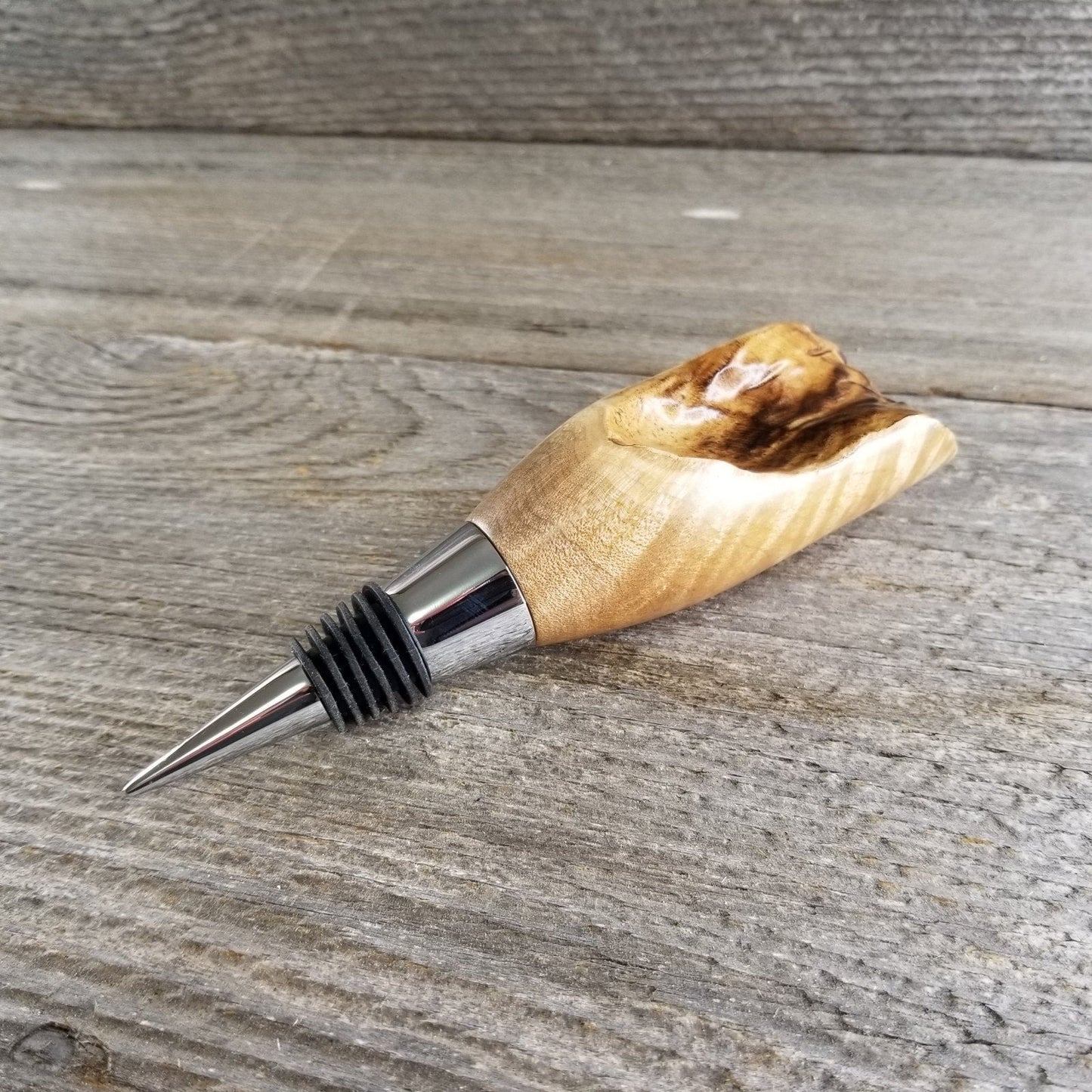 Wine Stopper Maple Live Edge - Rustic - Handmade Wood Gift - #309