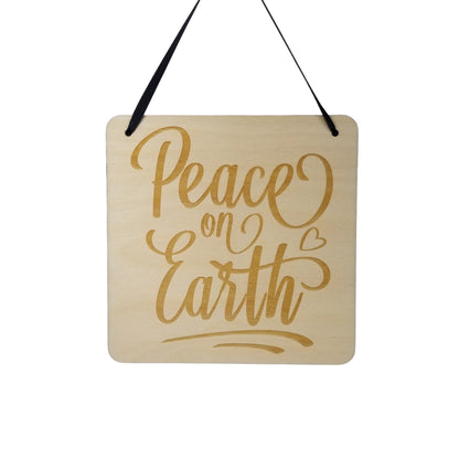 Christmas Sign - Peace on Earth Wall Sign - Office Sign - Wood Sign Engraved - Decorating Gift