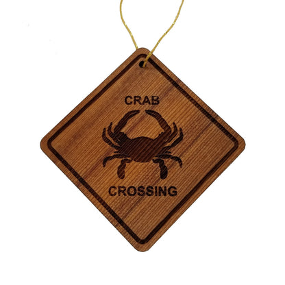 Crab Crossing Ornament - Crab Ornament - Wood Ornament Handmade in USA - Christmas Home Decoration - Crab Christmas