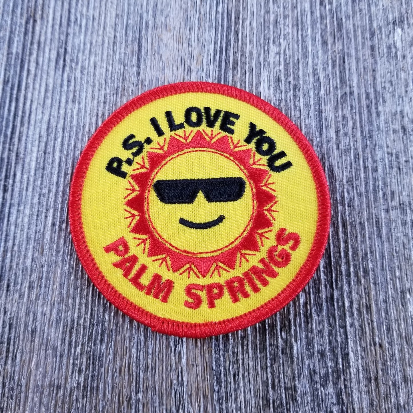 Palm Springs California Iron On Patch - P.S. I Love You Souvenir Badge Emblem