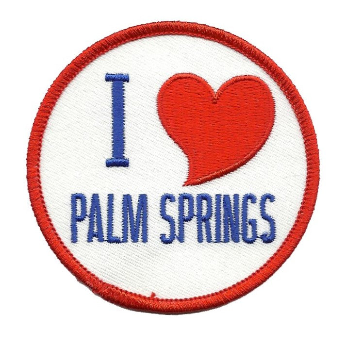 Palm Springs Patch - I Love Palm Springs - Iron On California Souvenir Badge Emblem