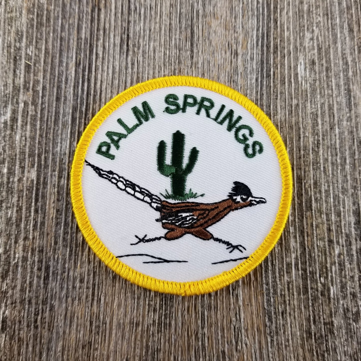 Palm Springs California Iron On Patch - Roadrunner Souvenir Badge Emblem