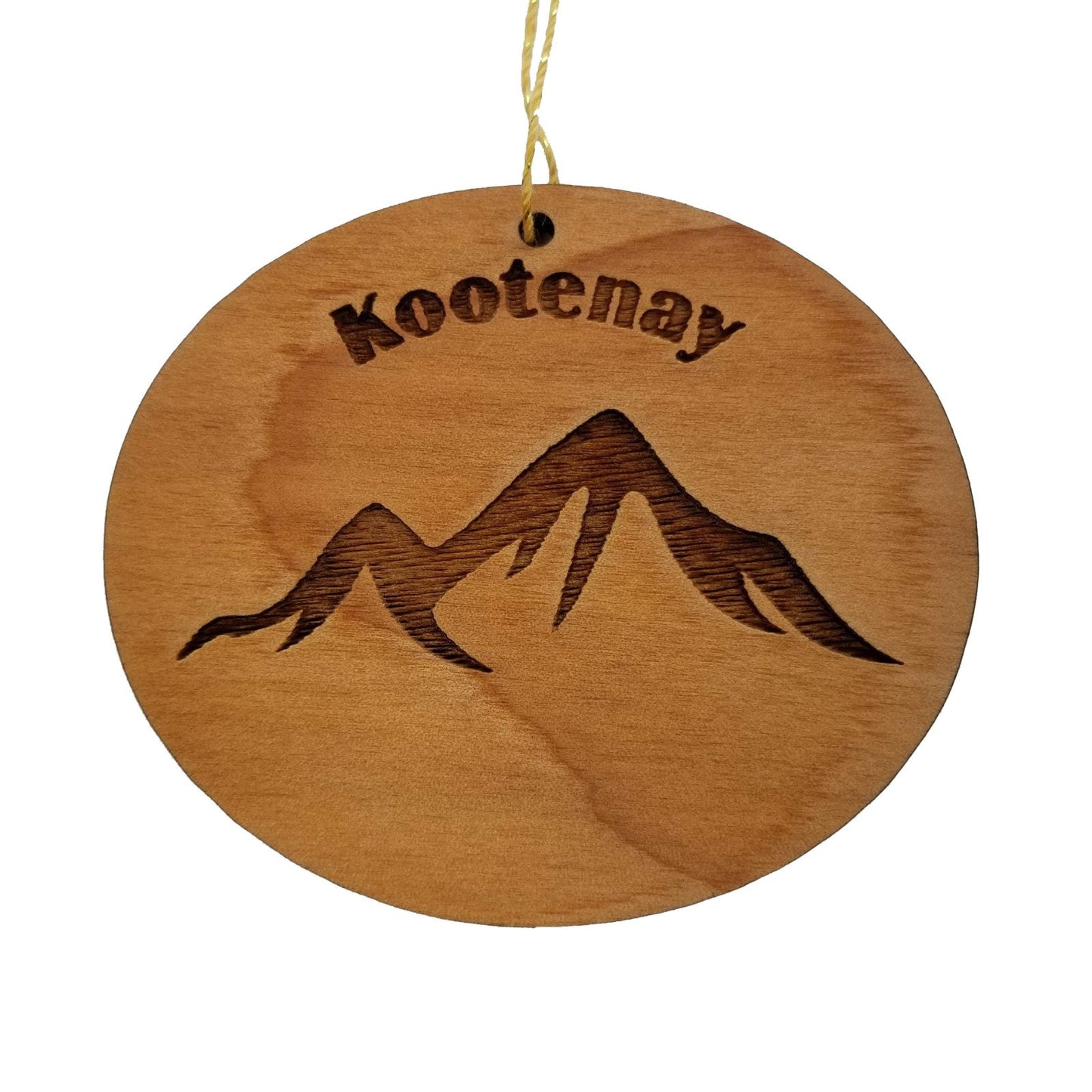 Kootenay Ornament Wood Ornament British Columbia Souvenir Mountain Resorts Skiing Skier Rocky Mountains