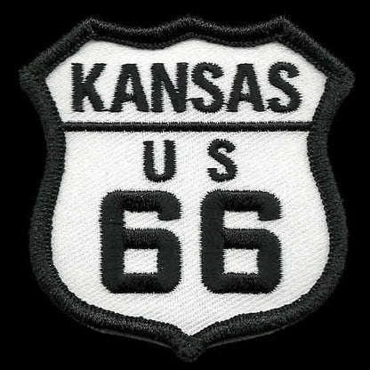 Kansas Patch - Route 66 Patch – Iron On US Road Sign – Souvenir Travel 2.5" Badge Emblem