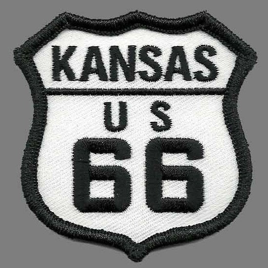 Kansas Patch - Route 66 Patch – Iron On US Road Sign – Souvenir Travel 2.5" Badge Emblem