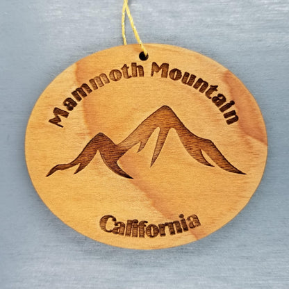 Mammoth Mountain Ornament Handmade Wood Ornament California Souvenir Mountains Hiking Inyo National Forest CA