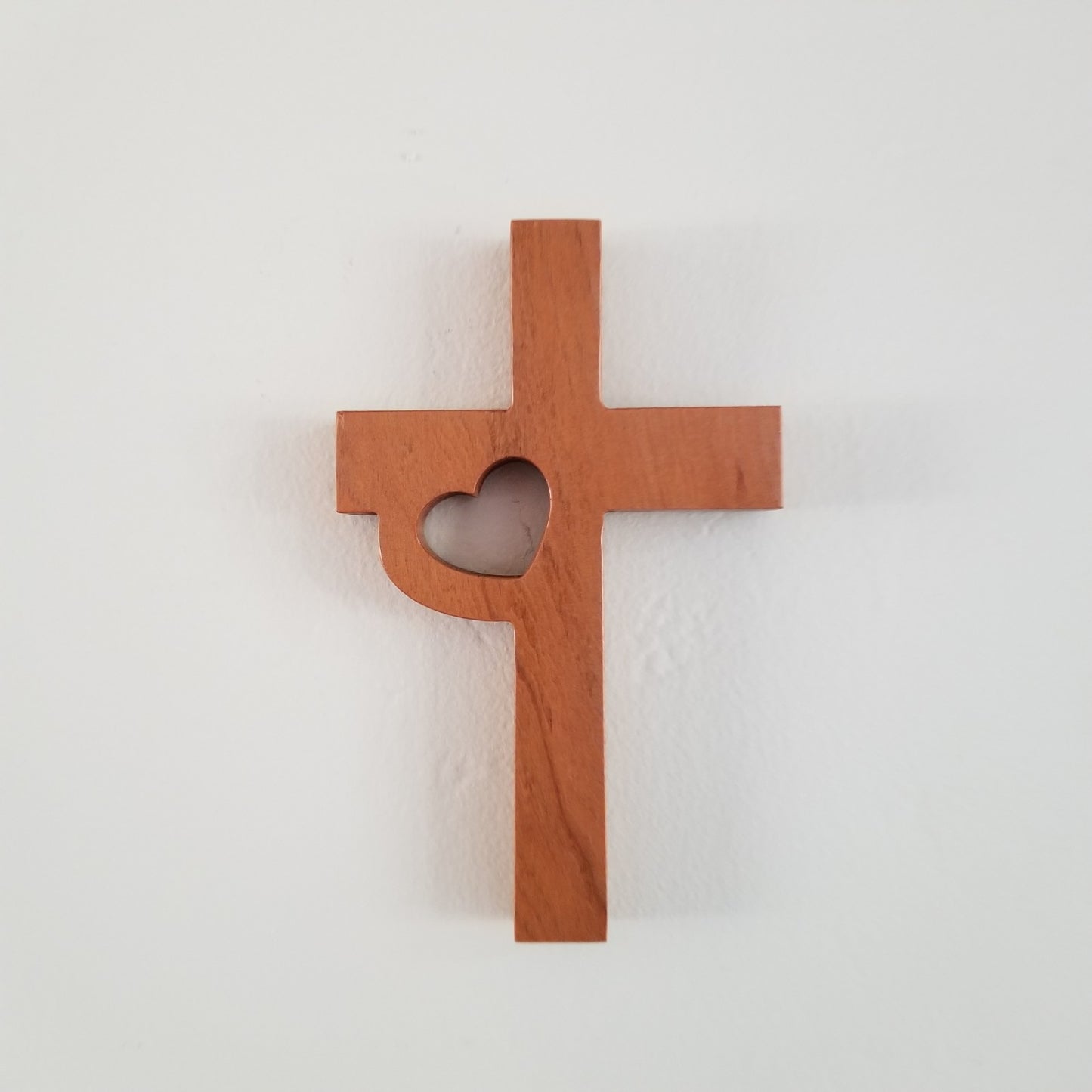 Wood Wall Cross - Wooden Cross - Wall Cross - Heart Cross 7 Inch