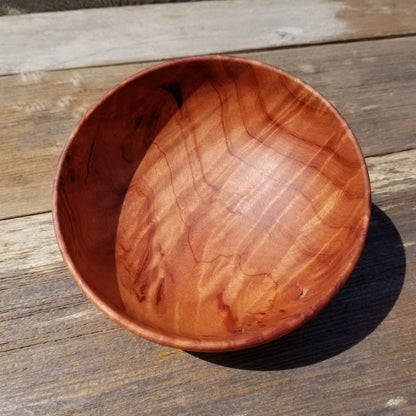 Redwood Bowl Hand Turned 5 Inch Handmade California Salad USA Made Curly #242