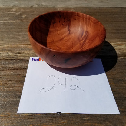 Redwood Bowl Hand Turned 5 Inch Handmade California Salad USA Made Curly #242