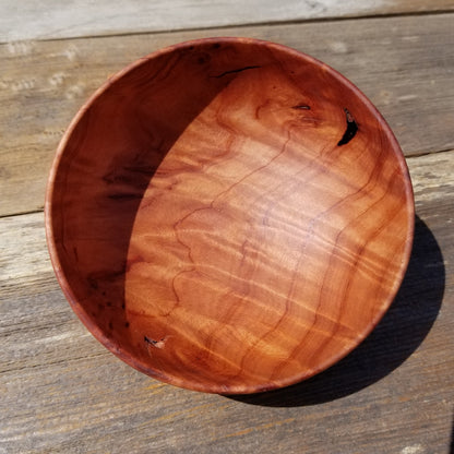 Redwood Bowl Hand Turned 5 Inch Handmade California Salad USA Made Curly #242