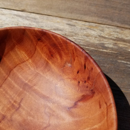 Redwood Bowl Hand Turned 5 Inch Handmade California Salad USA Made Curly #242