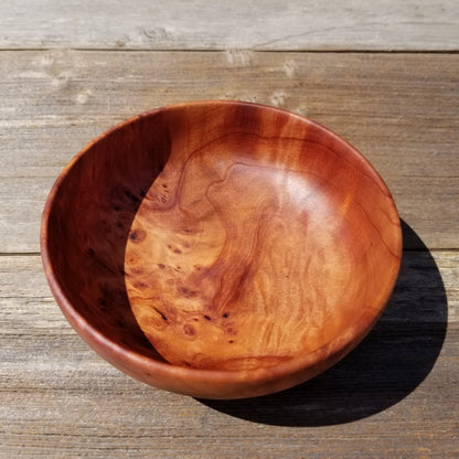 Redwood Bowl Hand Turned 5 Inch Handmade Salad USA Made California #245