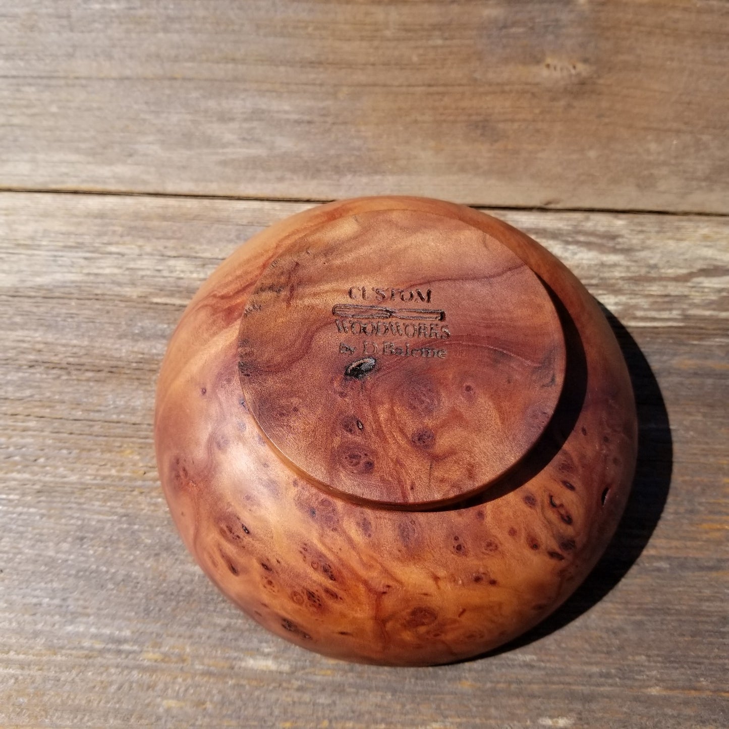 Redwood Bowl Hand Turned 5 Inch Handmade Salad USA Made California #245