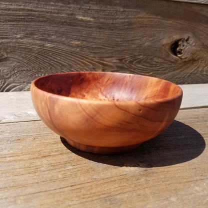 Redwood Bowl Hand Turned 5 Inch Handmade Salad USA Made California #245