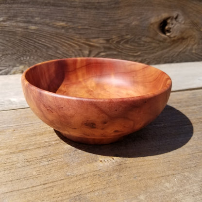 Redwood Bowl Hand Turned 5 Inch Handmade Salad USA Made California #245