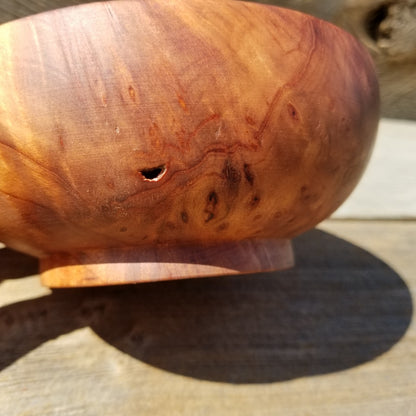 Redwood Bowl Hand Turned 5 Inch Handmade Salad USA Made California #245