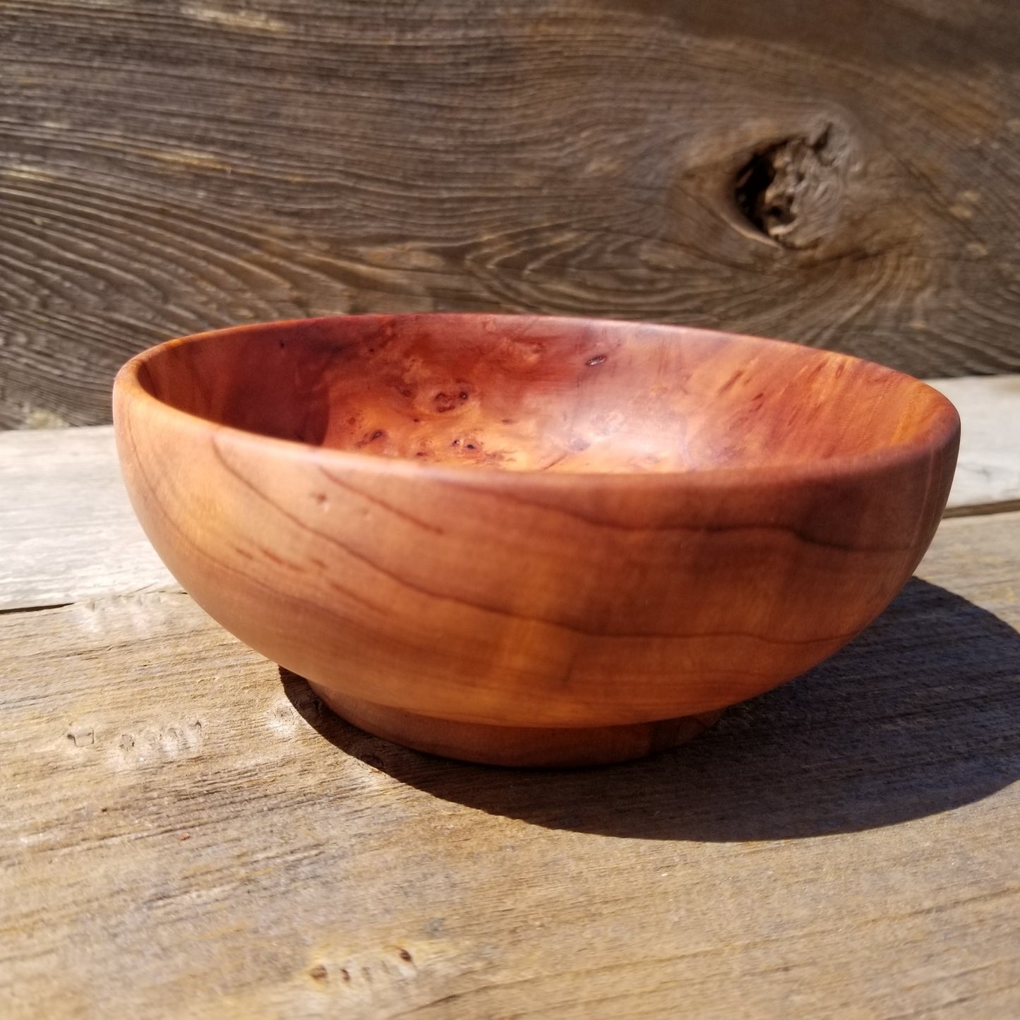 Redwood Bowl Hand Turned 5 Inch Handmade Salad USA Made California #245