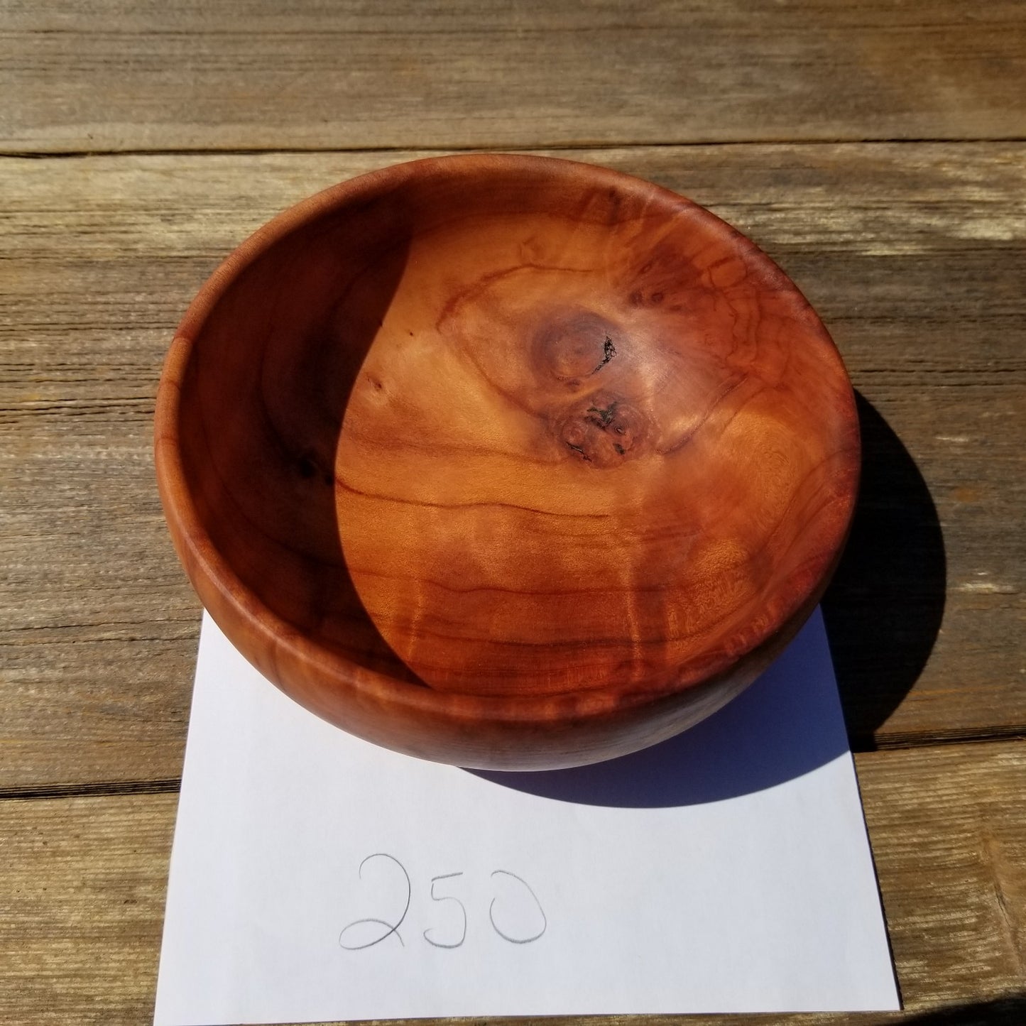 Wood Salad Bowl Redwood Handmade 5 Inch Anniversary Gift #250