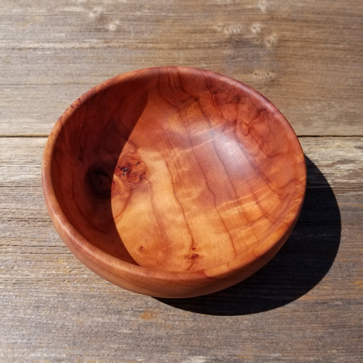 Wood Salad Bowl Redwood Handmade 5 Inch Anniversary Gift #250