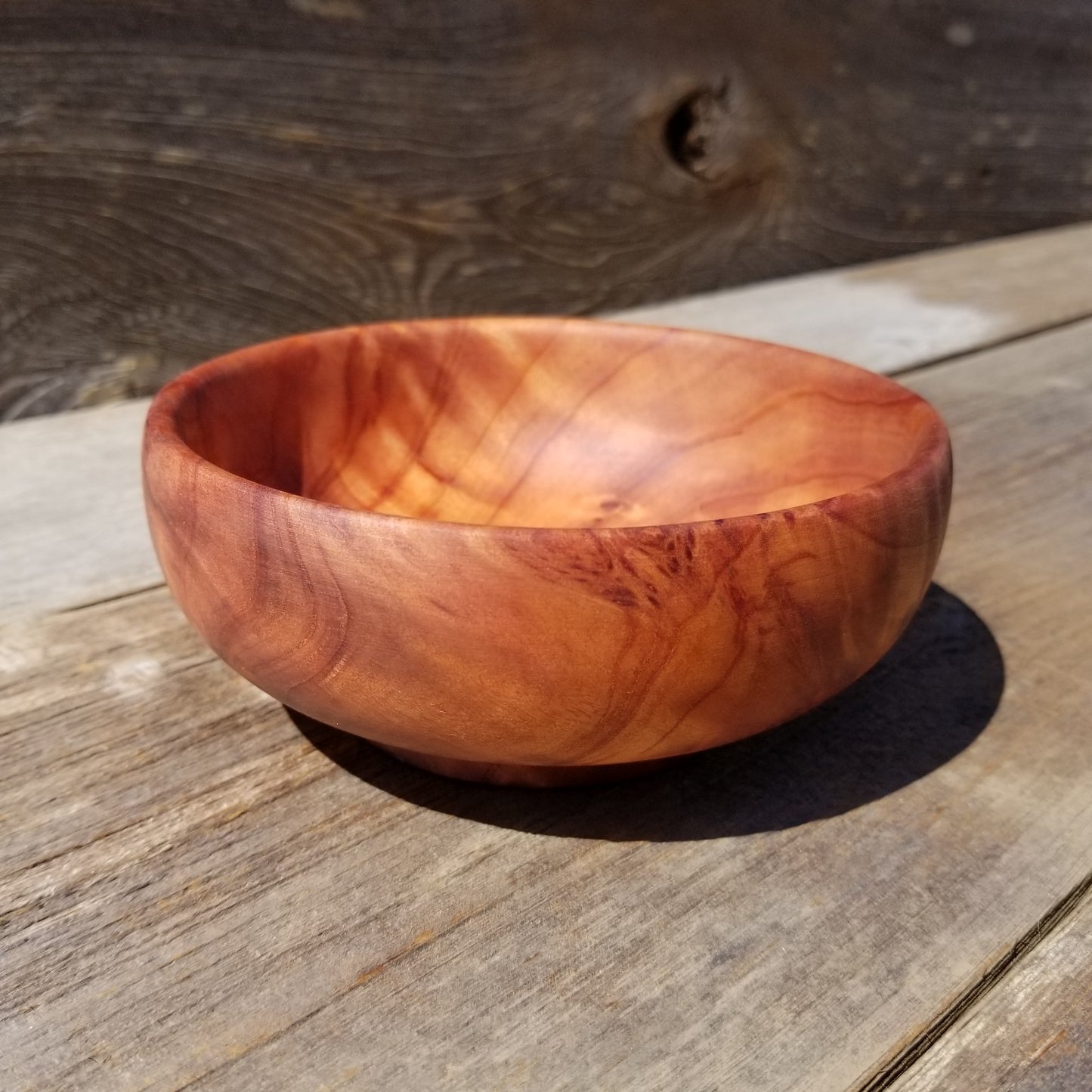 Wood Salad Bowl Redwood Handmade 5 Inch Anniversary Gift #250