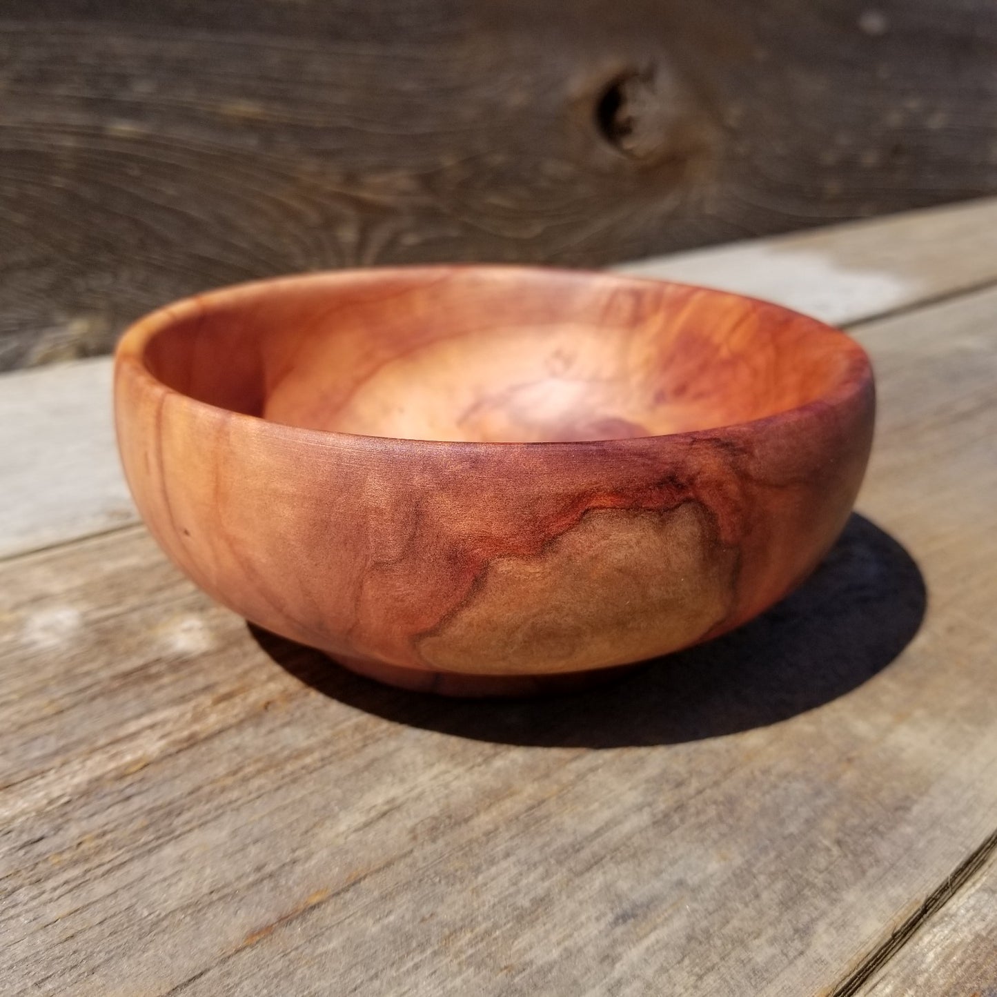 Wood Salad Bowl Redwood Handmade 5 Inch Anniversary Gift #250