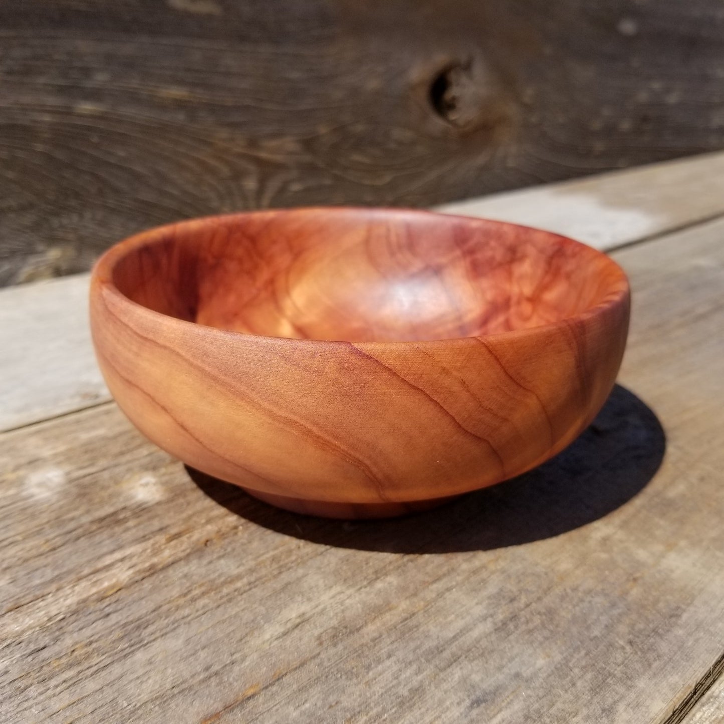 Wood Salad Bowl Redwood Handmade 5 Inch Anniversary Gift #250