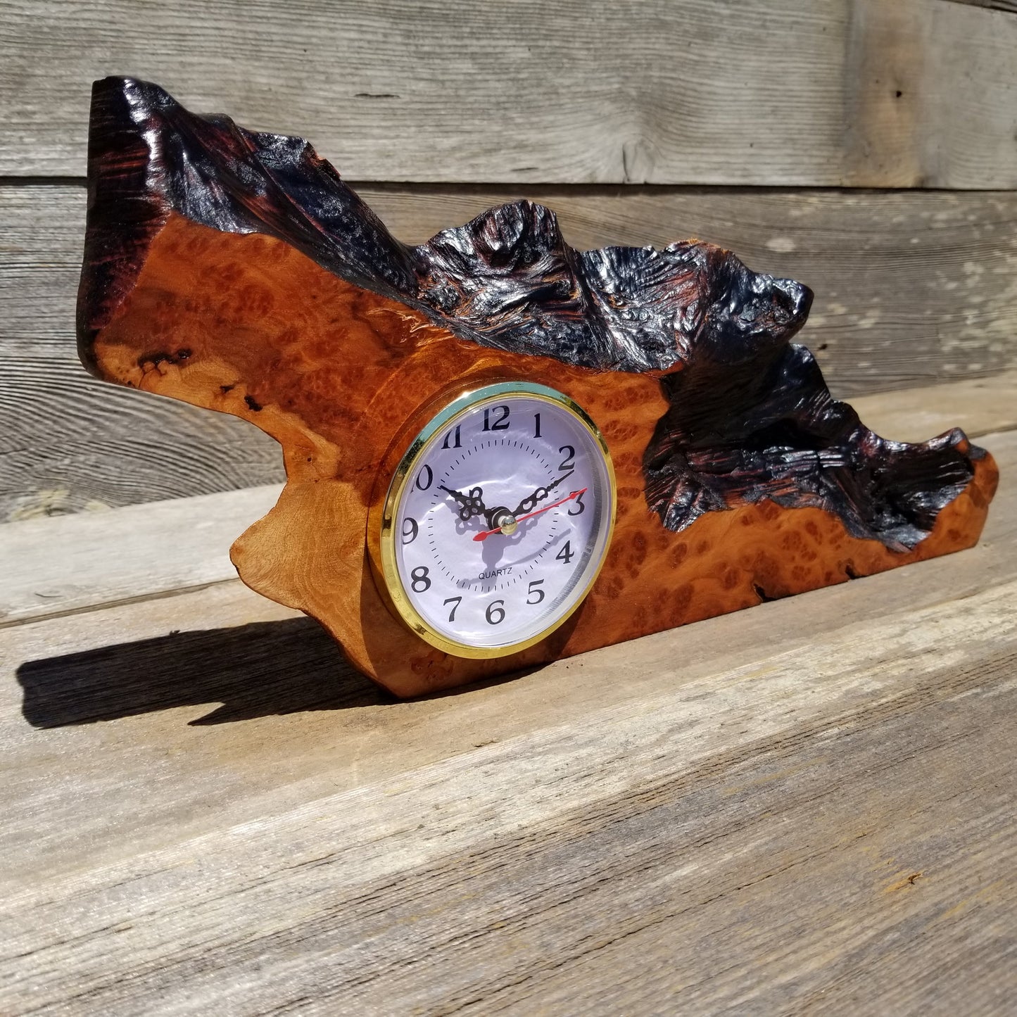 Redwood Wood Clock Redwood Burl Clock #147 Red Wood 5th Anniversary