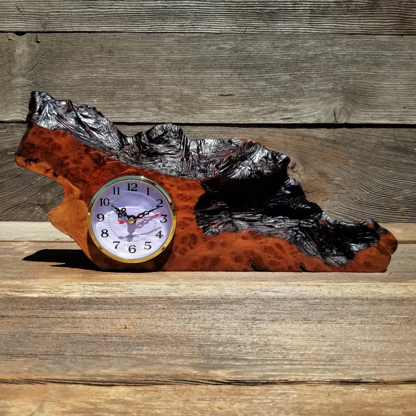 Redwood Wood Clock Redwood Burl Clock #147 Red Wood 5th Anniversary