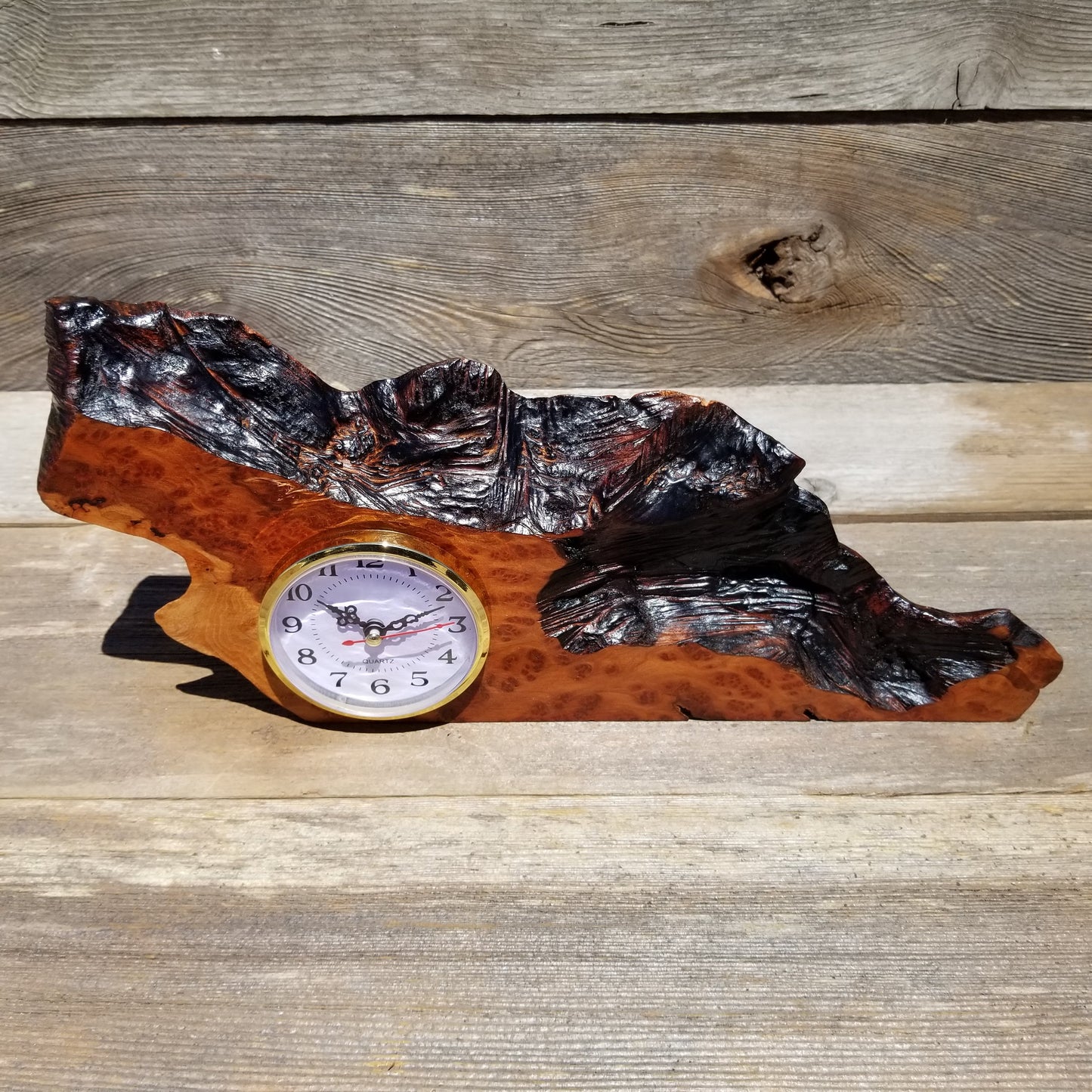 Redwood Wood Clock Redwood Burl Clock #147 Red Wood 5th Anniversary