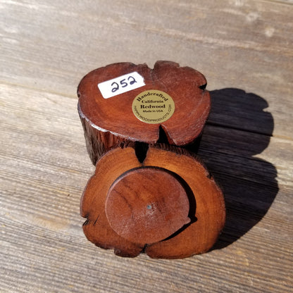 Handmade Wood Ring Box Rustic Redwood #252