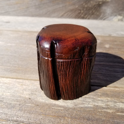 Handmade Wood Ring Box Rustic Redwood #252