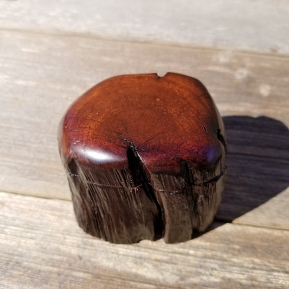 Handmade Wood Ring Box Rustic Redwood #252