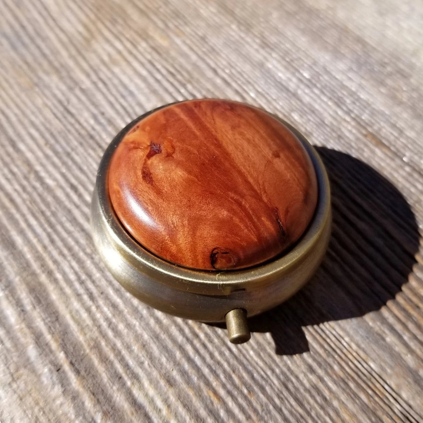 California Burl Handmade Pill Box 3 Section #210