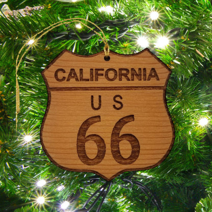 Route 66 Ornament - California Christmas - Road Sign