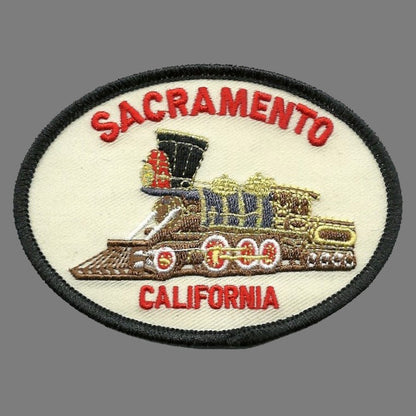 California Patch - Sacramento Train Souvenir - Railroad Iron On Badge Emblem Applique