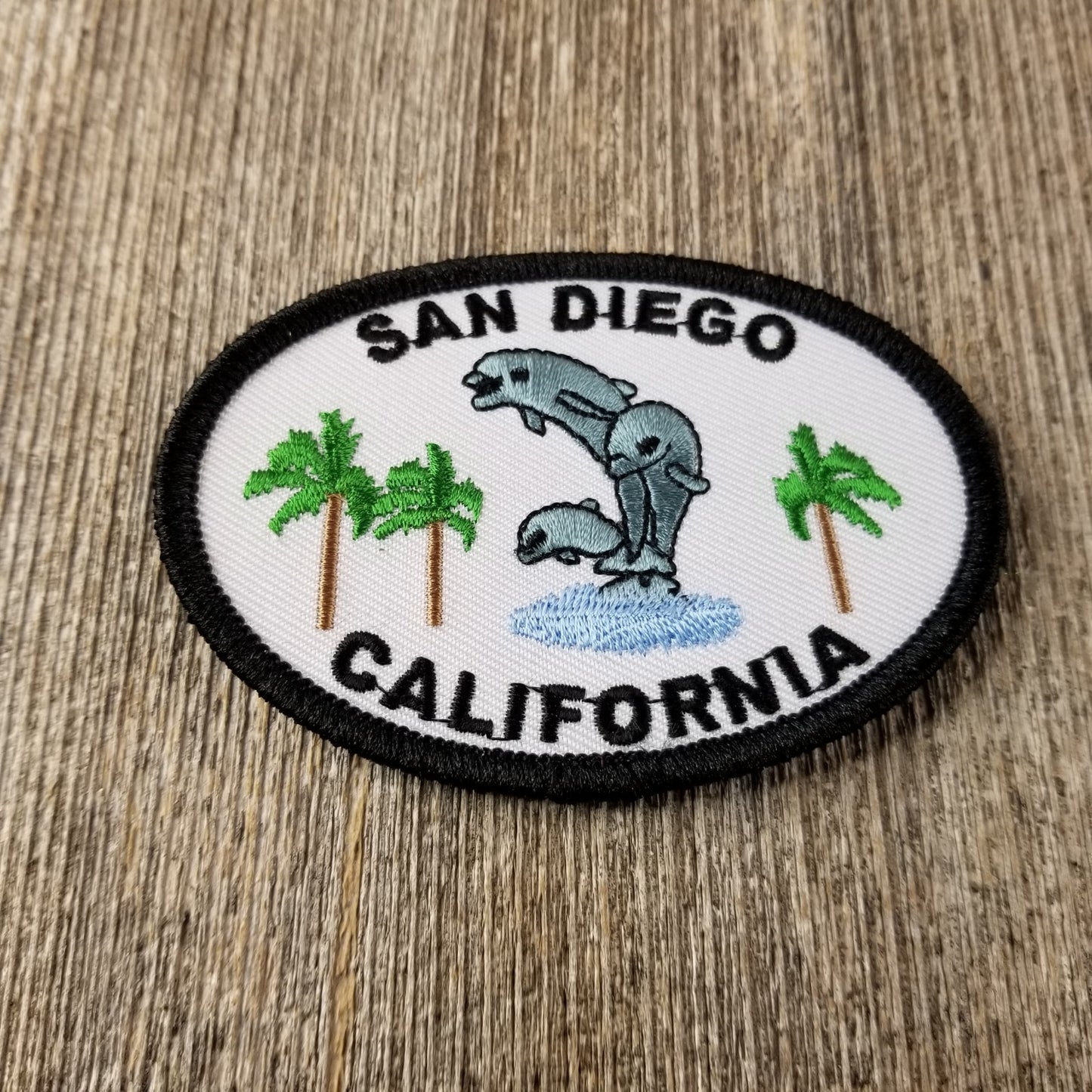 California Patch - San Diego Iron On Souvenir - Dolphins - Palm Trees Badge Emblem