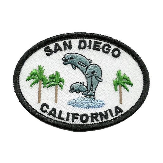 California Patch - San Diego Iron On Souvenir - Dolphins - Palm Trees Badge Emblem