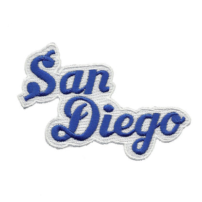 San Diego Patch - Script Blue and White - Iron On California Souvenir Badge Emblem